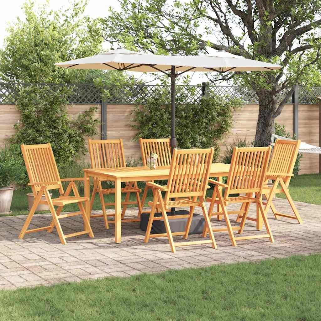 Maison Exclusive - Garten Essgruppe Faltbar 7 pcs Braun Massivholz Akazie