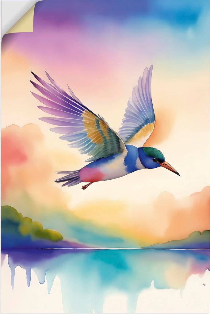 ARTland Wandbild, selbstklebend Phantasie Vogel Größe: 40x60 cm