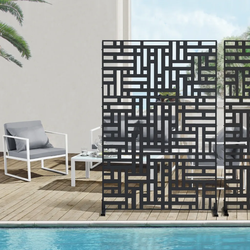 Cloison Bernalda 180x120 cm Noir - Diviser l'Espace sans Faire de Travaux