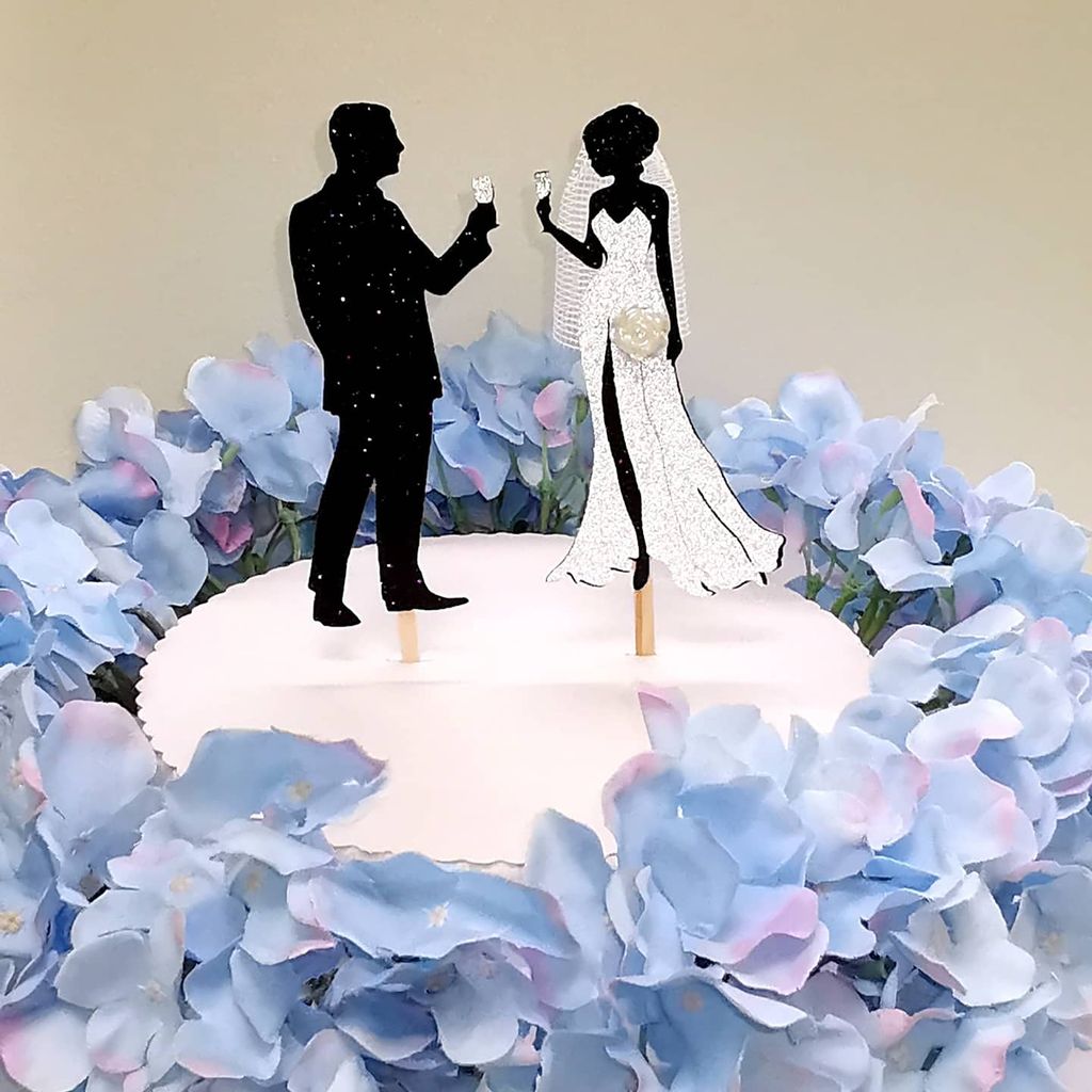 Brautpaar Hochzeitspaar Cake Topper Tortenaufsatz Tortenfigur Herz 16 x 20 cm 