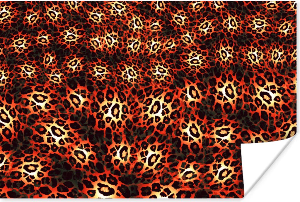 MuchoWow Poster Leopardenmuster - Design - Orange 90x60 cm - Schlafzimmer