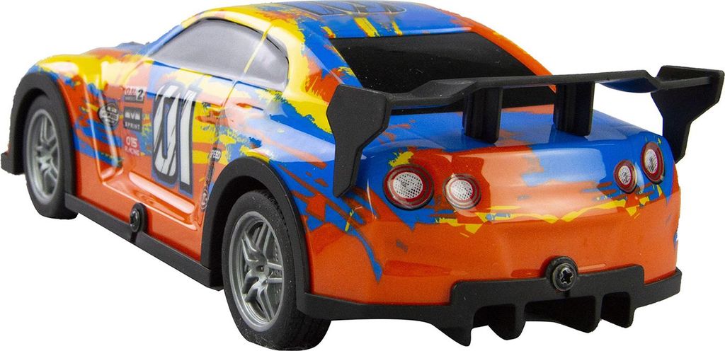 Ferngesteuertes Auto 1:22, 4-Kanal-Rennwagen mit Fernsteuerung, RTR-Funktion und blinkender Beleuchtung. Ideal als Geschenk für Kinder.