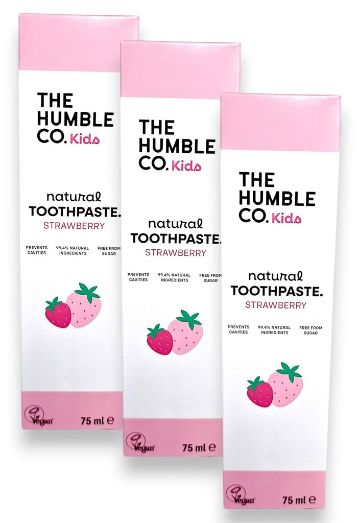 3x Humble Zahnpasta Kids - Erdbeere mit Fluorid 3x 75ml Produktbild 