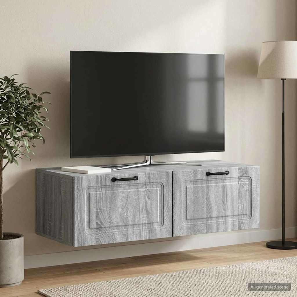 Maison Exclusive - Wandmontierter TV-Schrank Graues Sonoma 98 x 41 x 30 cm