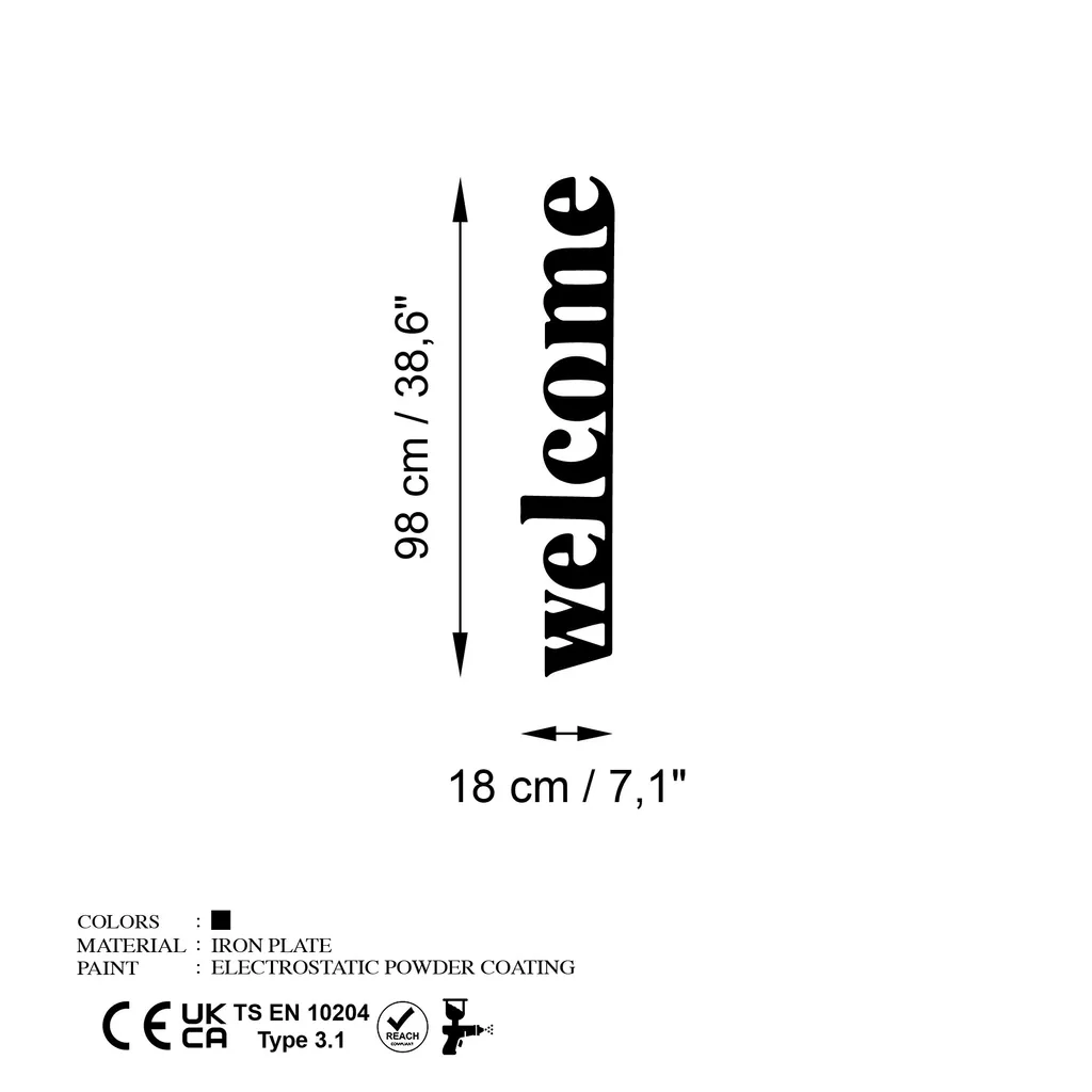 Accessoire Mural Noir en Acier Welcome-5 Wallity Format Vertical Slim - 7