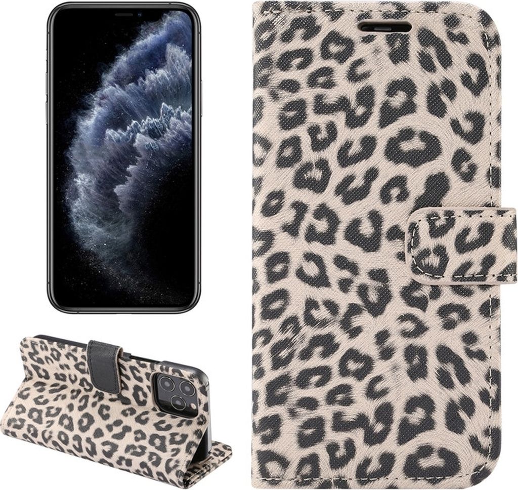 Mobigear Leopard iPhone 12 Hülle Klapphülle Geldbörse - Braun