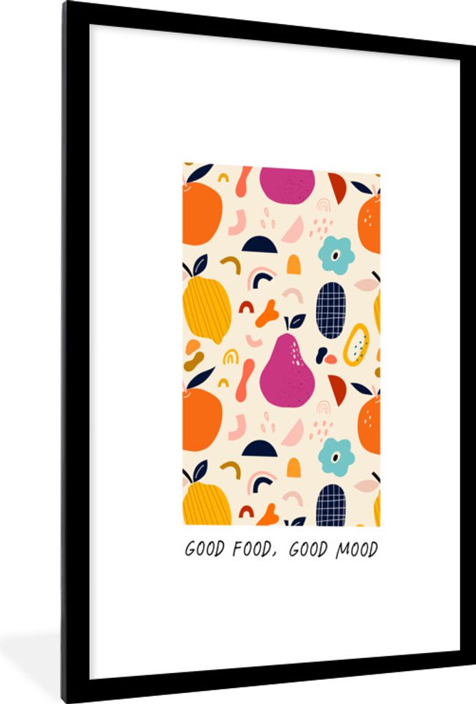 MuchoWow® Gerahmtes Poster Gutes Essen, gute Laune - Produktbild 