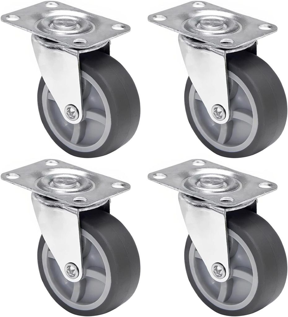 PRIOstahl Lenkrollen 4 Graue Rollen Rollengröße: 50mm Möbelrollen