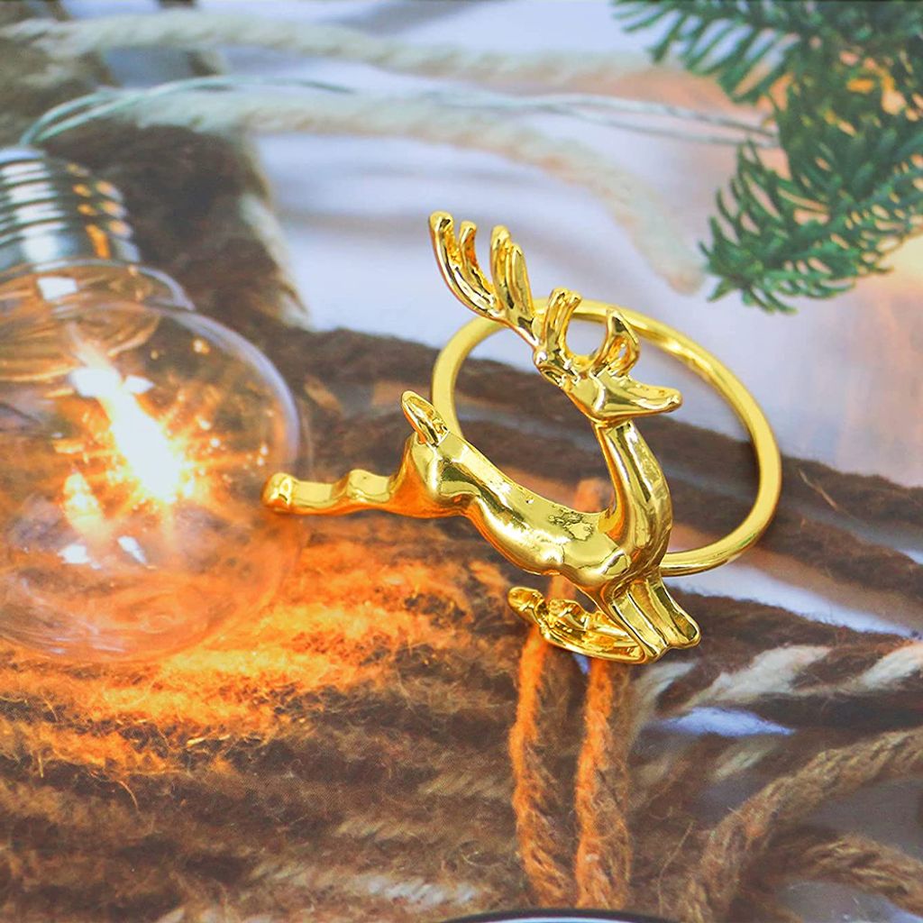 Serviettenringe, 4 Stück Weihnachts Rentier Serviettenringe Produktbild 8