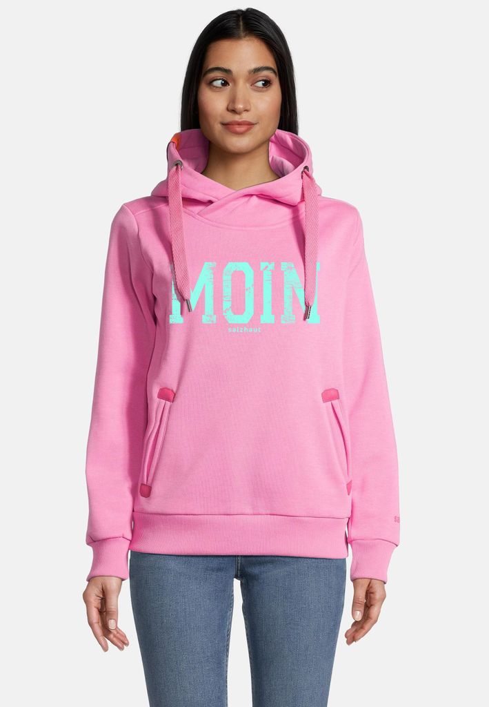 salzhaut Damen Hoodie SÜNN - MOIN XL Kuscheliger Kapuzenpullover für Frauen – Maritimer Pullover mit Print & dicken Kordeln – Designed in Ham...