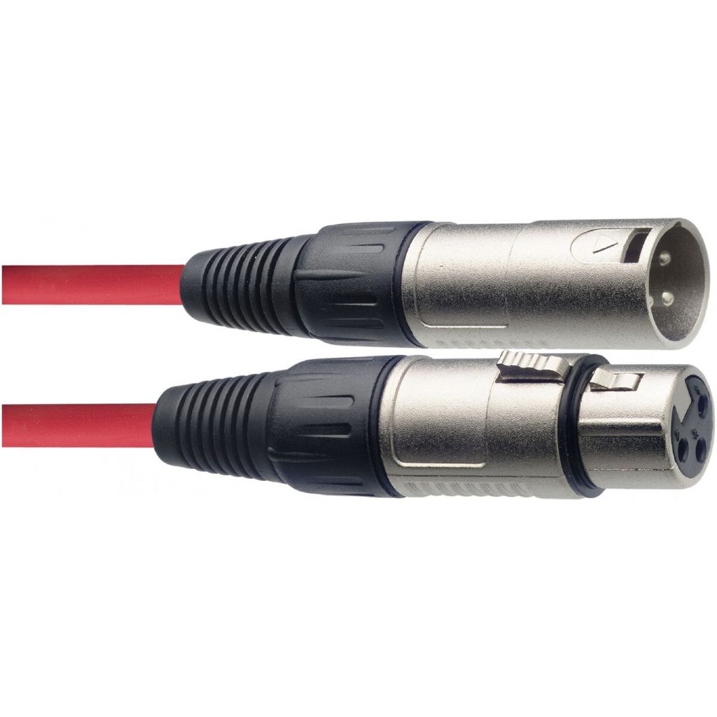 Mikrofonkabel, XLR/XLR (m/f), 10 m, rot