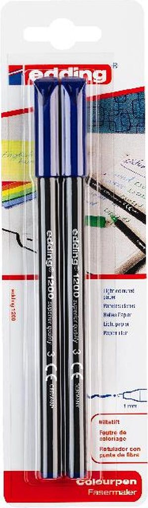 Edding Fasermaler fein 1200 1 mm blau 2er-Blister