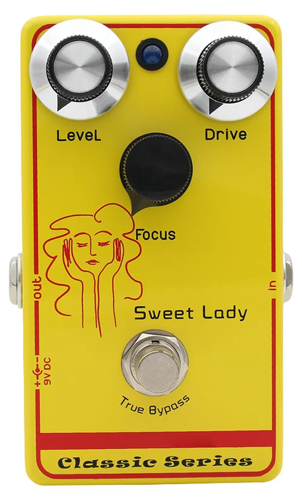 Pédale Overdrive MOSKYAUDIO SWEET LADY Gain Faible et True Bypass 9V