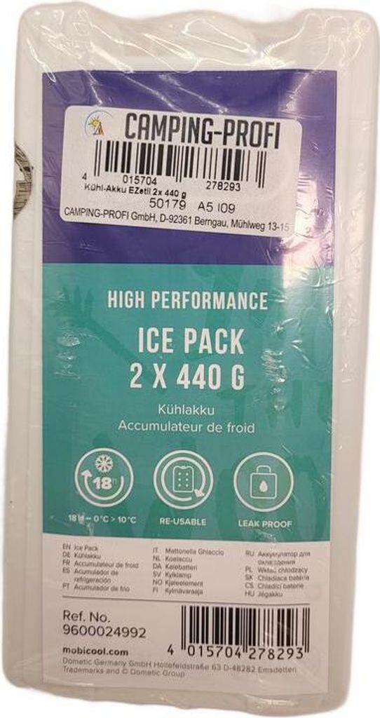 Mobicool 9600024992 Ice Pack 440 Hochleistungs-Kühlakku 2 x 440 g