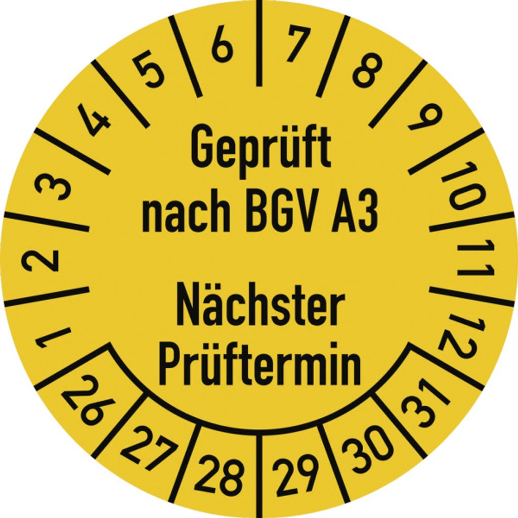 Dreifke Prüfplakette nach...2026-2031, Dokumentenfolie, Ø 30 mm, 10 ...