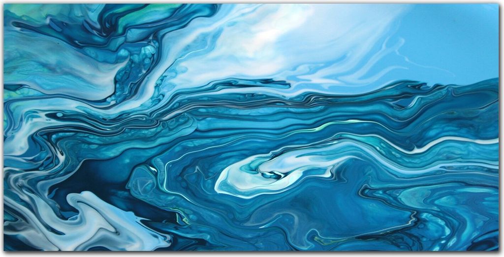 Coloray Bild aus Glas 140x70 glasblock mit bild gehärtetes Glas wohnzimmer Küche Dekoration wanddekoration - Meereswellen