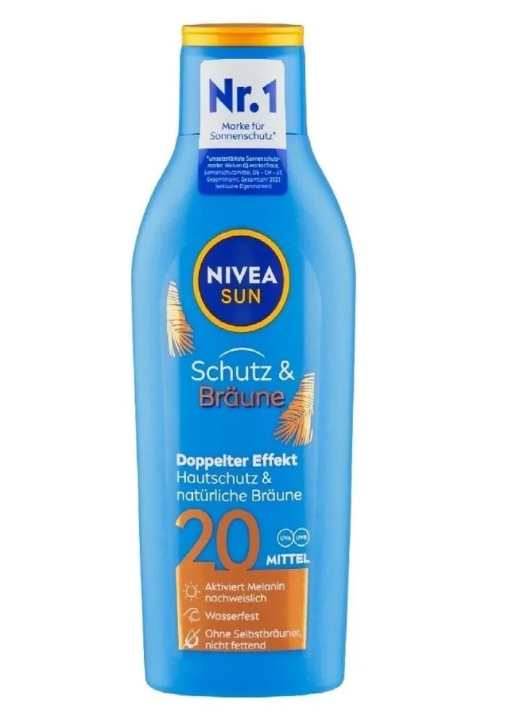 3x Nivea SUN Crema Solare SPF 20 Latte 200ml - Offerta Protezione e Abbronzatura
