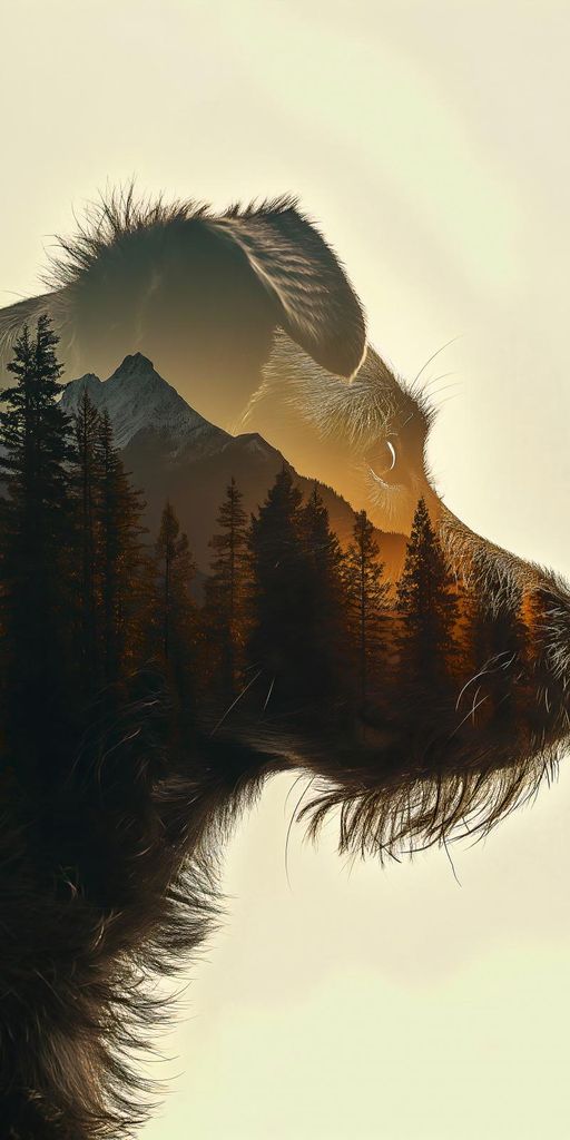 Plakat 50x100cm Hund Geist des Waldes