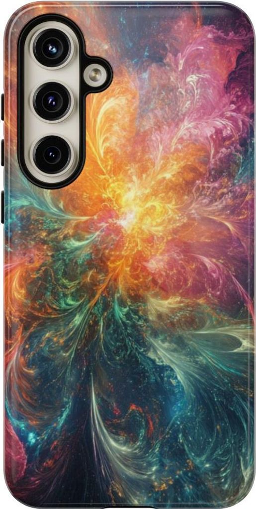 Leuchtende Fraktal-Explosion – Hülle Kompatibel mit Samsung Galaxy S24 Plus