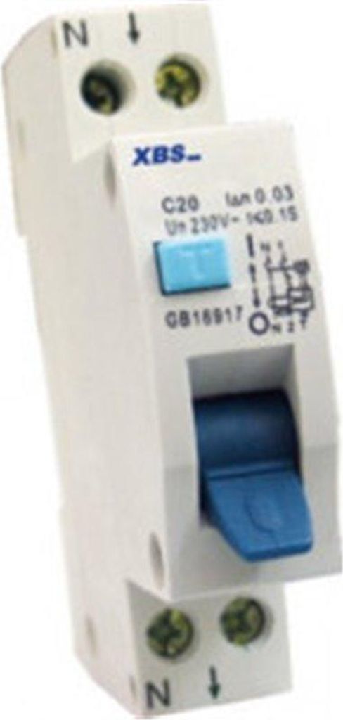 Chránič prúdový XBS RCD+MCB 16A B Obrázok produktu 