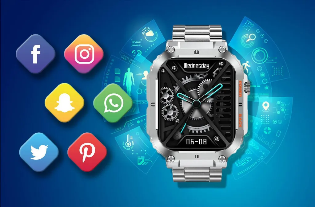 Smartwatch Gravity Lamarr Silver Boîtier Métal et Suivi Santé Avancé
