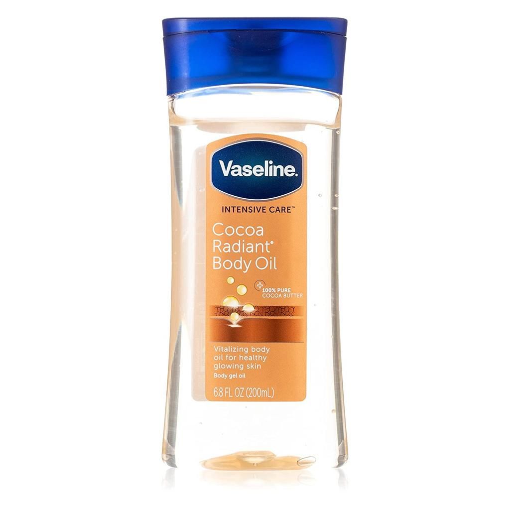 Vaseline Intensive Care Cocoa Radiant für strahlende Haut, Körpergelöl mit reiner Kakaobutter + regenerierenden Ölen, (1 x 200ml)