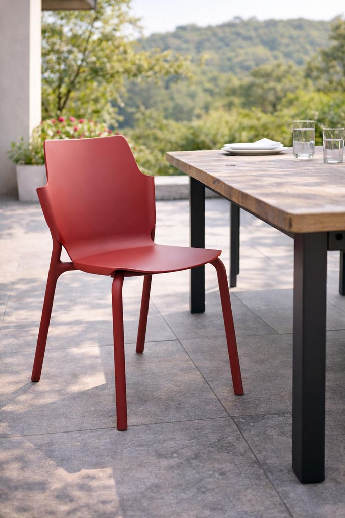 Schicker Roter Esszimmerstuhl Exklusive Gartenstühle Kunststoffstuhl