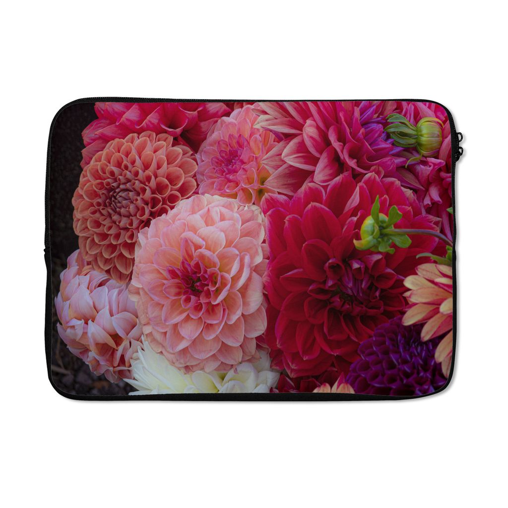 MuchoWow Laptop Hülle 13 Zoll Blumen - Chrysantheme - Rosa Laptoptasche - Laptophülle - Sleeve - Rundumschutz