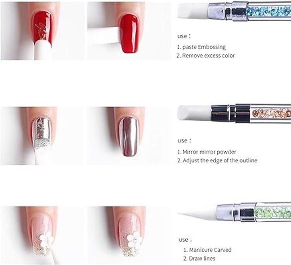 Silikon Nagel Pinsel, 5pcs Gel Schnitzen Pinsel, Produktbild 4