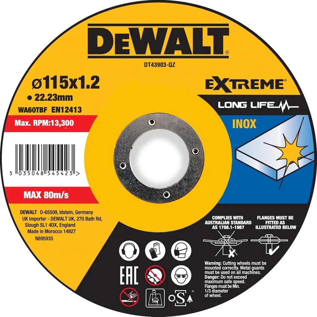 Disque à tronçonner DEWALT DT43903-QZ idéal pour chantiers et rénovations