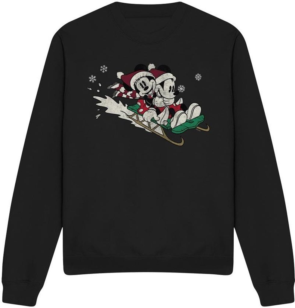 Disney - "Sledding For Christmas" Sweatshirt für Herren/Damen Uni TV4807 (L) (Schwarz)