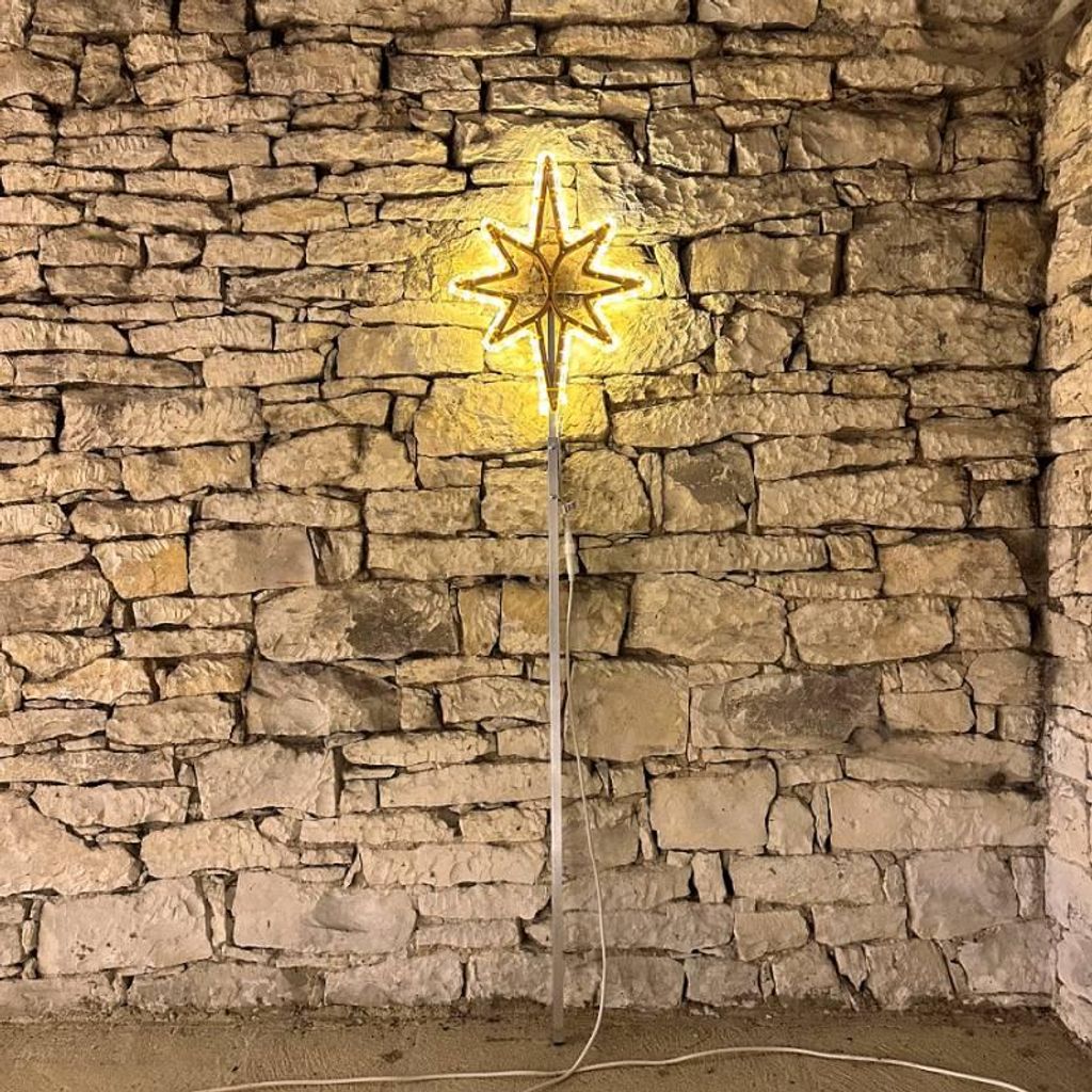 DECOLED LED Leuchtstern für die Baumspitze 3D-Druck, 60 x 90 cm, warmweiß