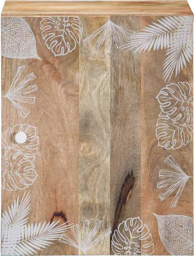 SYFAX Mobile Pensile Bagno 38x33,5x48 cm Legno Massello Mango Naturale