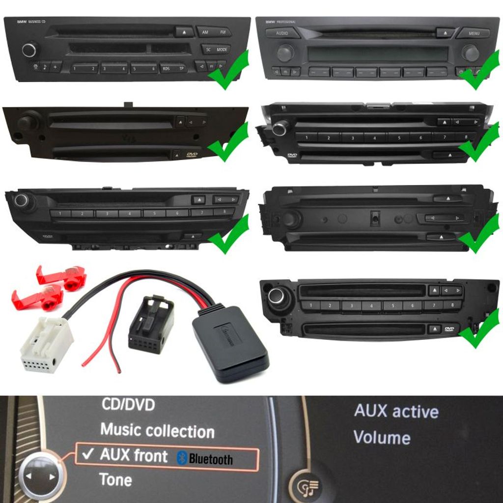 AUX IN Adapter Kabel für BMW E60 E61 E63 E64 MP3 iPhone Radio Navi Professional