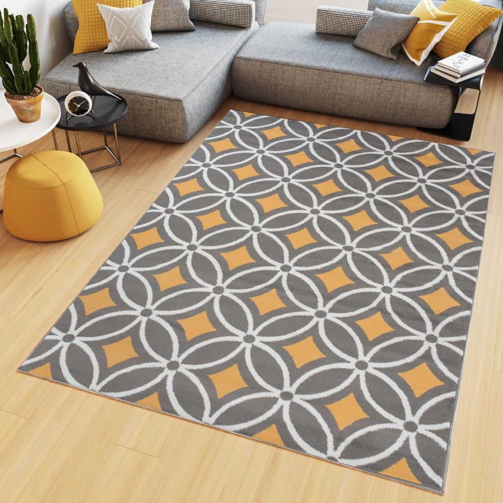 Tapiso Teppich MAYA Modern Creme Grau Gelb Schlafzimmer 180 x 250 cm