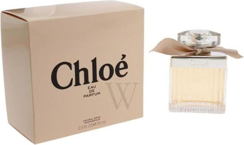 A box of Chloé perfume and a bottle of Chloé perfume are shown against a white background.
