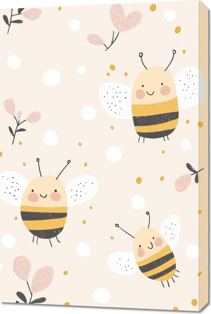 Bild 60x90cm Muster für Kinder, Mädchen und Jungen - Bienen