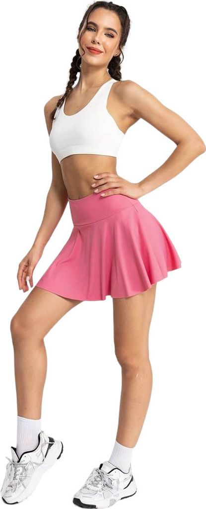 Tennis Skort - Damen Sport Rock mit Shorts und Tasche - SKORTIFY Rosa S/M