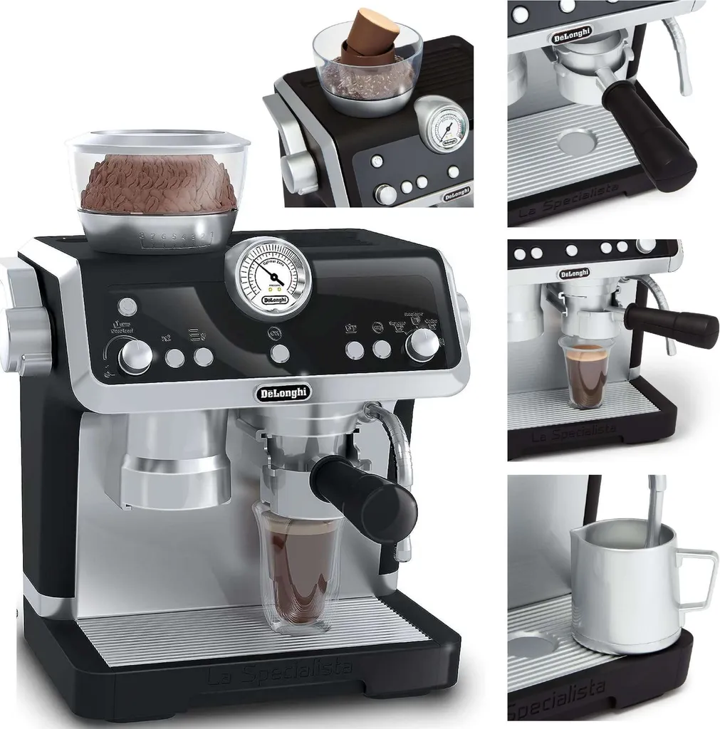 Machine à café DeLonghi Casdon réaliste avec accessoires et mousse
