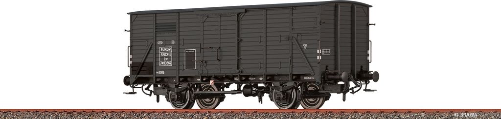 Brawa 49888 Spur H0 Gedeckter Güterwagen Lw SNCF, Epoche III DC