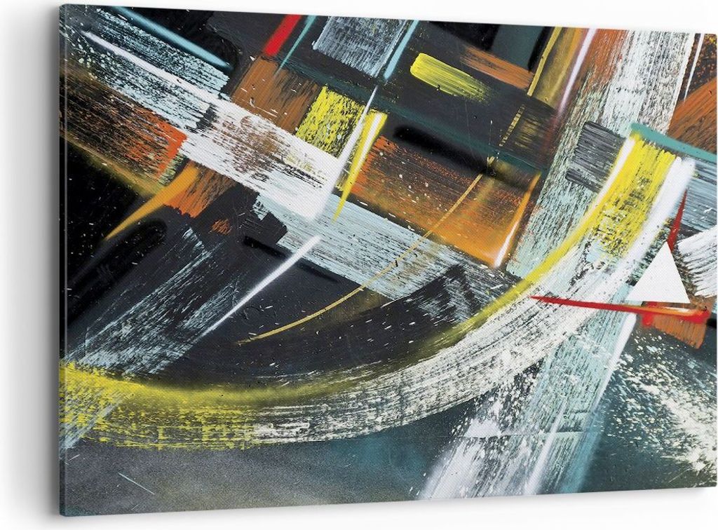 Bild auf Leinwand - Leinwandbild - Einteilig - Abstraktion Graffiti Bunt - 100x70cm - Wand Bild - Wanddeko - Wandbilder - Leinwanddruck - Bilder - ...