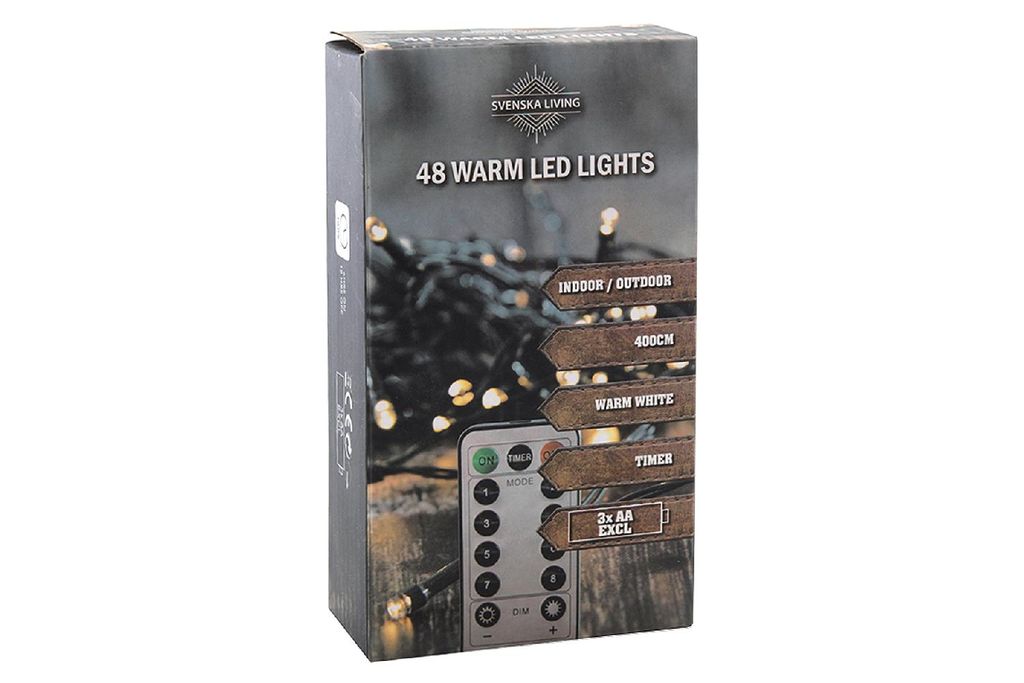 LED svetelná reťaz 48 LED - 400 cm / časovač / diaľkové Obrázok produktu 
