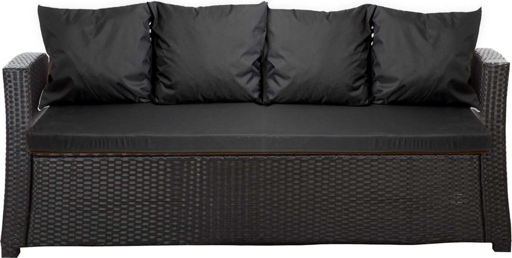 Poduszka na sofę ogrodową czarna, siedzisko 180x60x7 + Zdjęcie produktu 