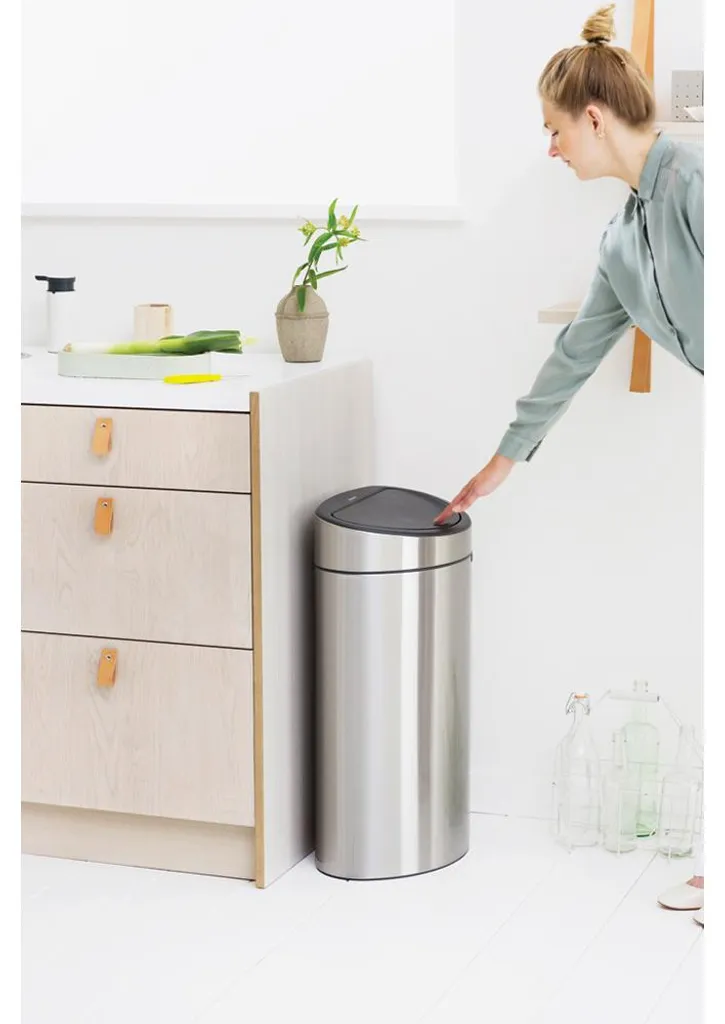 Poubelle Brabantia Touch Bin New Recycle 23/10L Acier Inox Brossé