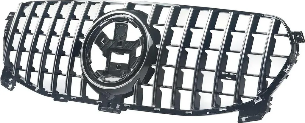 Calandre de voiture design racing en ABS robuste coloris chrome noir