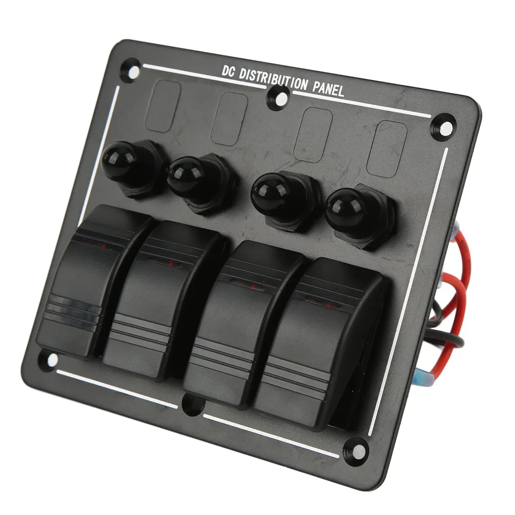Panneau d'interrupteurs marins 4 boutons pour gestion électrique de bord - 4