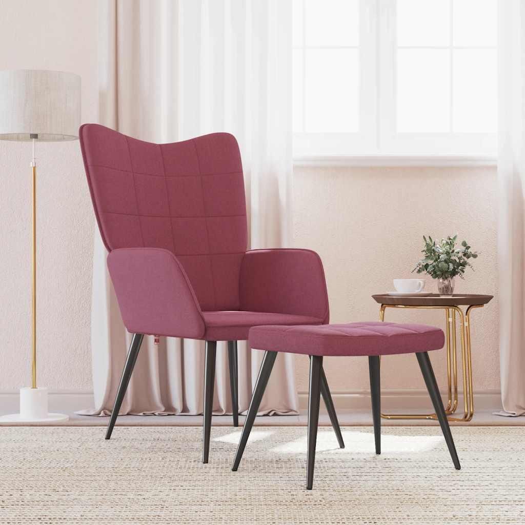 Best Möbel Relaxsessel mit Hocker Weinrot Stoff - Fernseh- & Relaxsessel CL2977325 1parcel