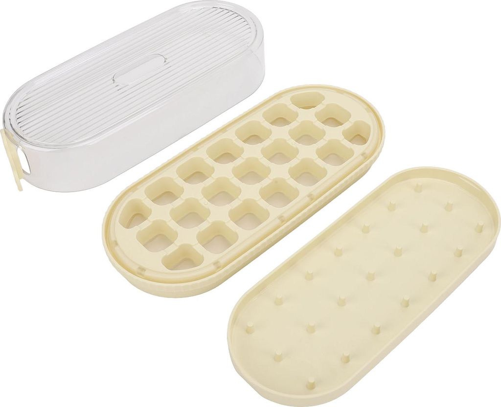 Eiswürfelschale mit Deckel und Behälter, großes Fassungsvermögen, multifunktional, stapelbar, tragbar, Gefrierwürfel zum Kühlen von Getränke...