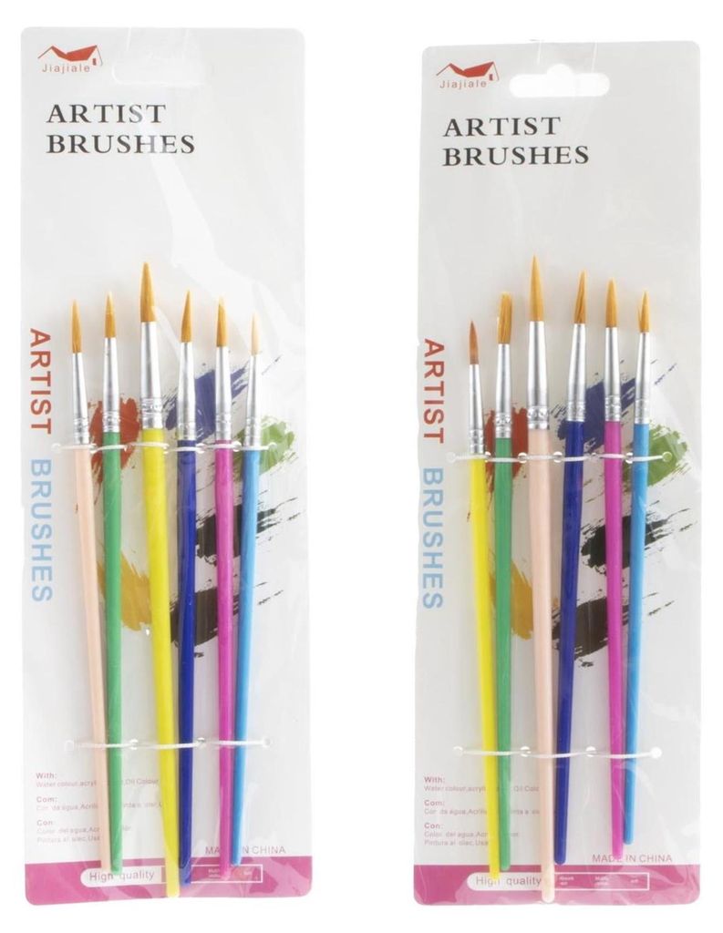 Pinsel auf Blisterkarte 6 Stück