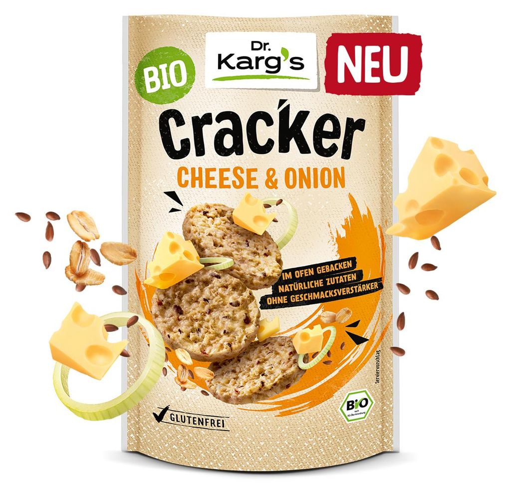 Dr. Kargs  Cheese und Onion Cracker herzhaft würzig Produktbild 